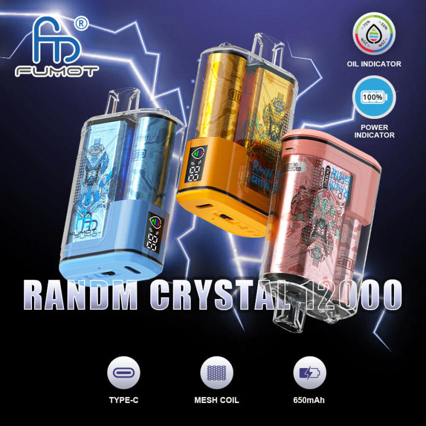 Fumot Store - Fumot Crystal 1 pieza - 12000 caja de vapeo desechable 20ml P8Z6F6266 doctor azul