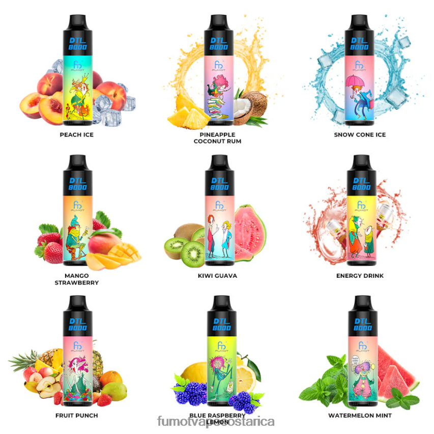 Fumot Vape Costa Rica - Fumot DTL Pluma vaporizador desechable 8000 - 16 ml (1 pieza) P8Z6F6421 mango fresa